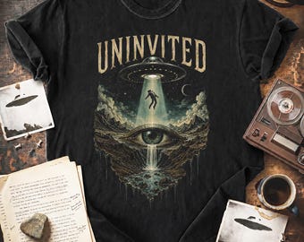 Alien Abduction Tee Surreal UFO Shirt Vintage Science Fiction Graphic T Shirt