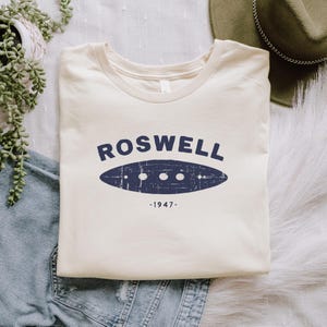 UFO T-Shirt Alien Shirt Roswell 1947 Crash UFO Shirt Retro Alien Graphic Tee Sci-Fi Fashion Shirt New Mexico UFO Shirt Galactic Federation