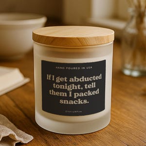 funny alien candle for her 11oz glass jar gift packed snacks quote space humor gift for women 30s 40s birthday office decor best friend