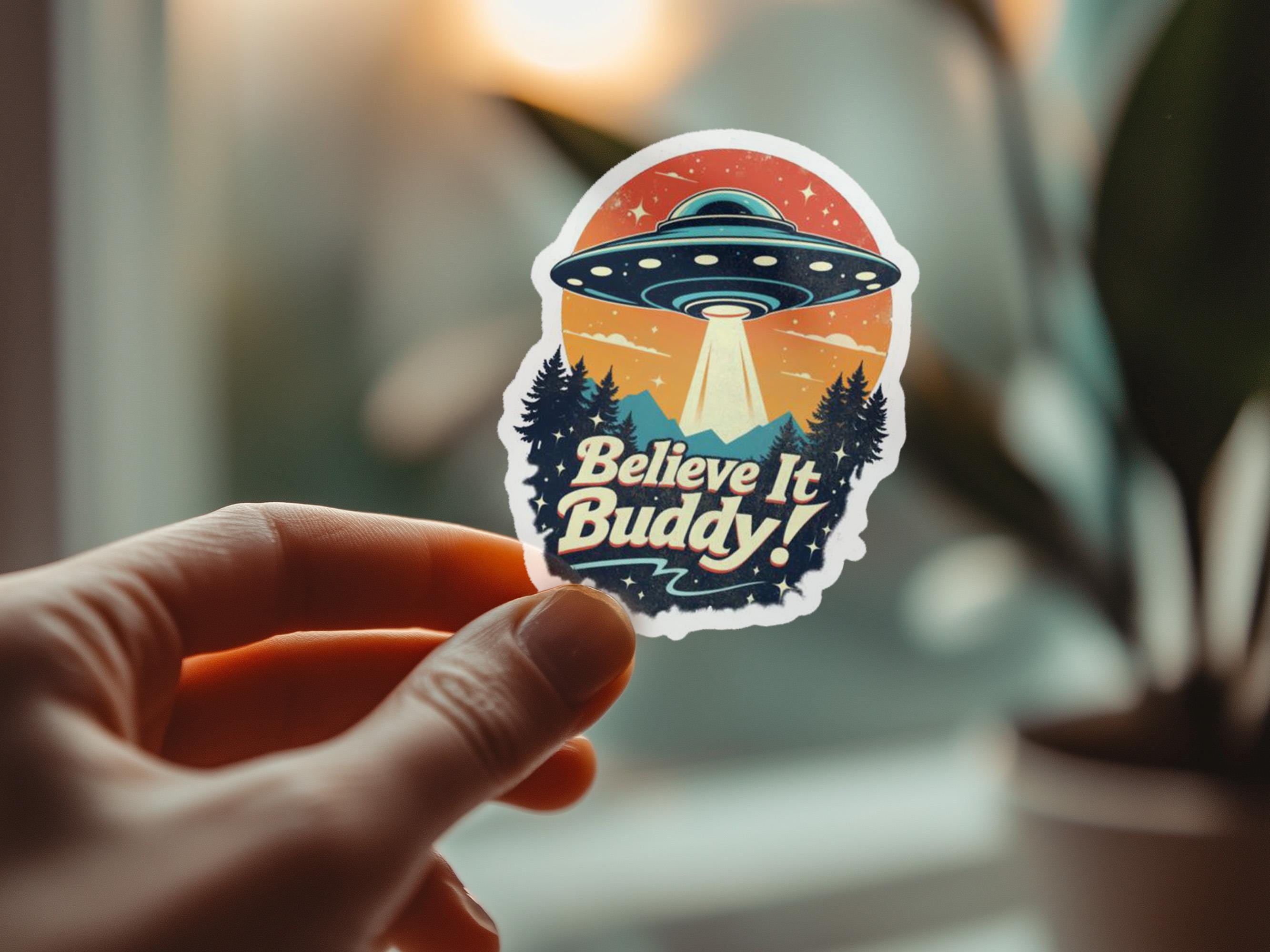 Funny UFO Sticker For Laptop Notebook Vinyl Yeti Water Bottle Stanley Decal Area 51 Gym Bottle Bling Laptop Alien Gift Galactic Federation
