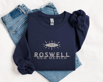 Roswell UFO Sweatshirt: Vintage Alien Crewneck Pullover