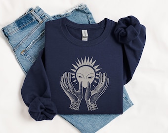 Alien Spirit Sweatshirt: Unisex UFO Crewneck for Cosmic Seekers