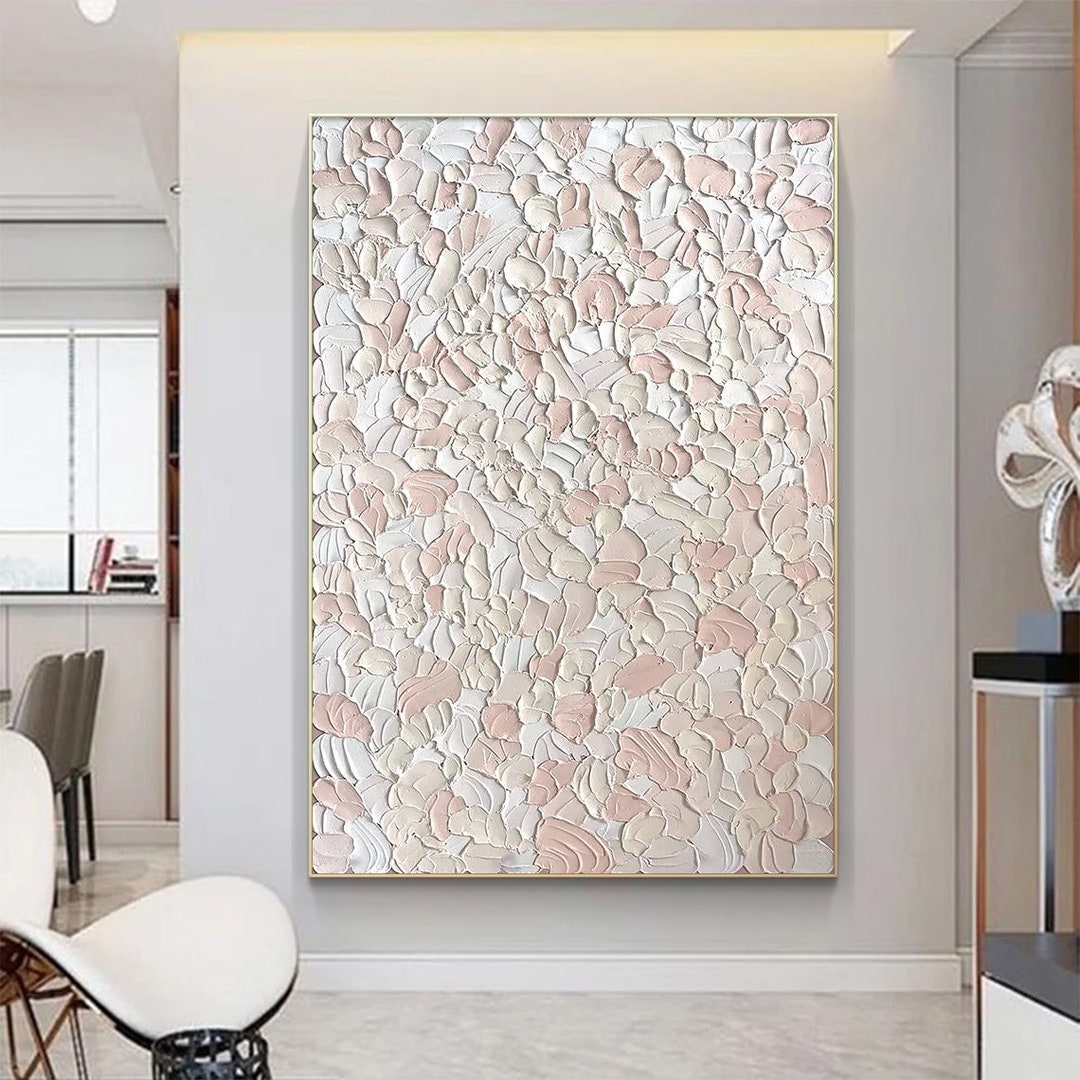 Abstract Flower Textured Wall Art Blooming Floral Painting on Canvas ...