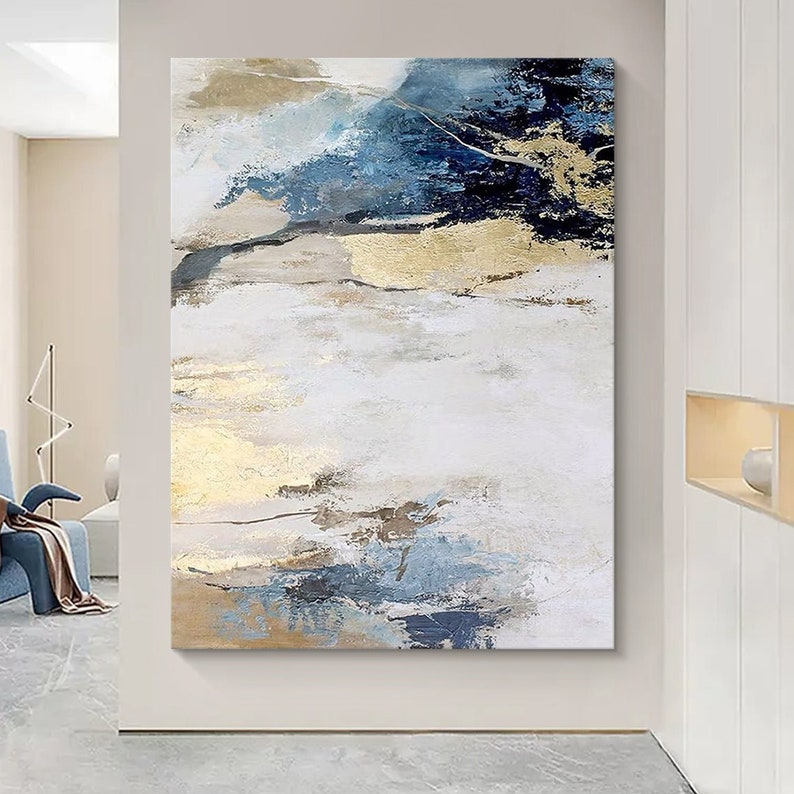 Abstract Gold Leaf Oil Painting on Canvas Original Modern Etsy