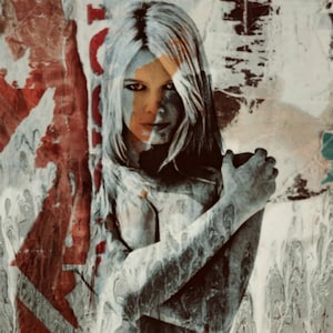 Hommage Claudia Abstract Game Red Watercolor Print fino a 75x100 Tela/Carta per poster/Musica pop/Austria/Stampe XXL/Arte contemporanea/PopArt