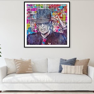 Omaggio Udo Lindenberg Hey Major German Musician Galleria Stampa Acrilico Vetro Pop Art fino a 150x150 Stampa su Tela/Street Art/Graffiti