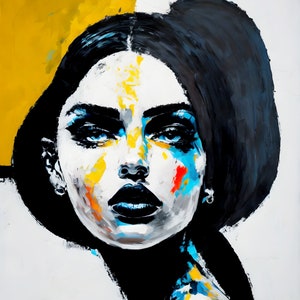 Motif Woman Sensitive Sketch 03 Black and White up to 150 x 200 cm Gallery Print/Canvas Print/XXL Print/XXL Formats/Alu Dibond/Pop Art/Modern Art