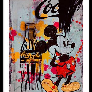 Homage Tribute Coke Cola Mickey vs. Kitchen Picture up to 75x100 Canvas Print/Poster Paper/Modern/XXL Print/Contemporary Art/PopArt/Decorative/USA