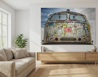 Hołd dla Udo Lindenberga, pociąg specjalny, na podstawie fotografii o wymiarach do 150x200 cm, szkło akrylowe/płótno/plakat/wydruk XXL/aluminiowy Dibond/srebrny aluminium/Pop Art