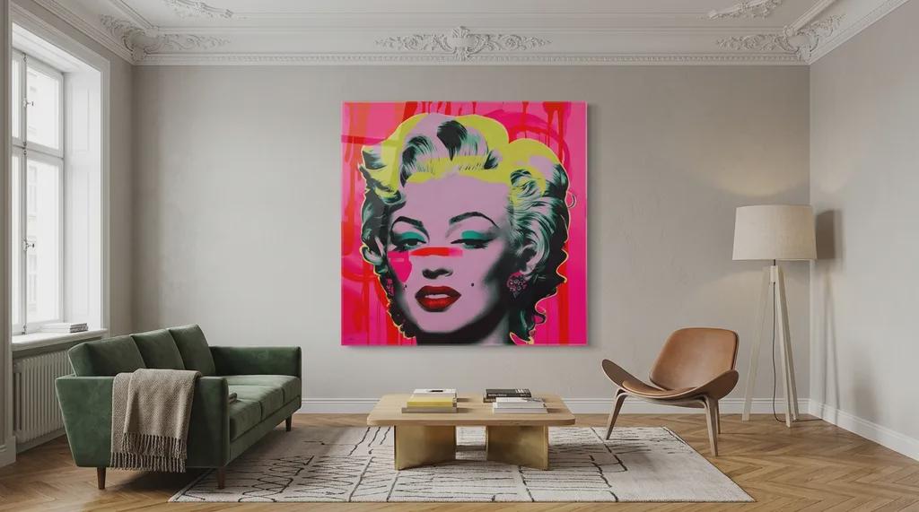 Hommage an Marilyn Monroe Graffiti Neon Pink Contemporary Pop Art