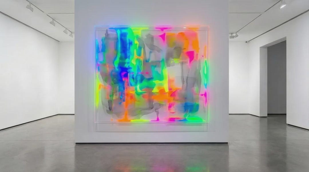 Abstracte neonkleuren in de stijl van color field painting ...