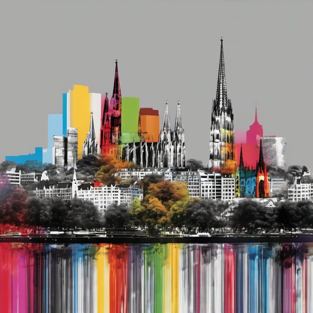 Art Print Cologne Cityscape City Cologne Cathedral Splash Colors Print ...