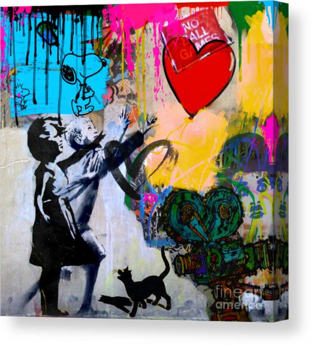 Poster Banksy - Love is all we need im Raute, Aufhängefertig Poster Banksy - Love is all we need im Raute, Aufhängefertig