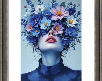 アート・写真 フランス人アーティストによる抽象的なアート作品 花の