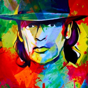 Omaggio a Udo Lindenberg il calzino cool fino a 150x200 Vetro acrilico/Tela/Poster/Stampa XXL/Alu Dibond/ArgentoAlu/Pop Art