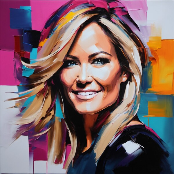 Motiv Hommage Helene Fischer Portrait Spachteltechnik Deutsche Musik GalleryPrint PopArt bis 150x150 Leinwanddruck/Schlager Musik