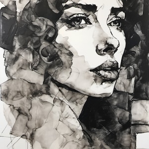 Mujer 02 Impresión de acuarela Pasión Amor Retrato de mujer 60x100 Impresión en lienzo/Papel para póster/XXL/Arte moderno/Arte pop/Arte contemporáneo