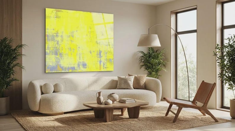 Abstract Game Urban Yellow Ultra HD Neon Colors up to 150 x 150 cm Design Pictures/Glossy/Decorative/ Acrylic Glass/XXL Wall Art/Modern Art image 12