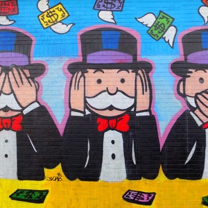 Hommage Monopoly Street Art Photography di Jo fino a 75x100 Stampa su tela/Carta per poster/Graffiti/Moderno/Stampe XXL/Fumetto/Ritratto/PopArt/Arte