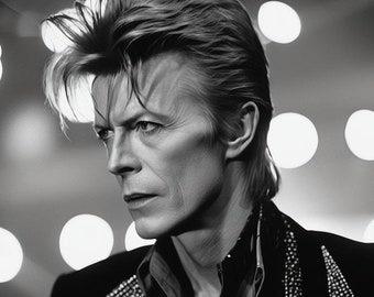 Homage to David Bowie Recording 1984 - Live Concert Chris David Evans Black White Photography XXL Pictures Photography Portrait Modern Art