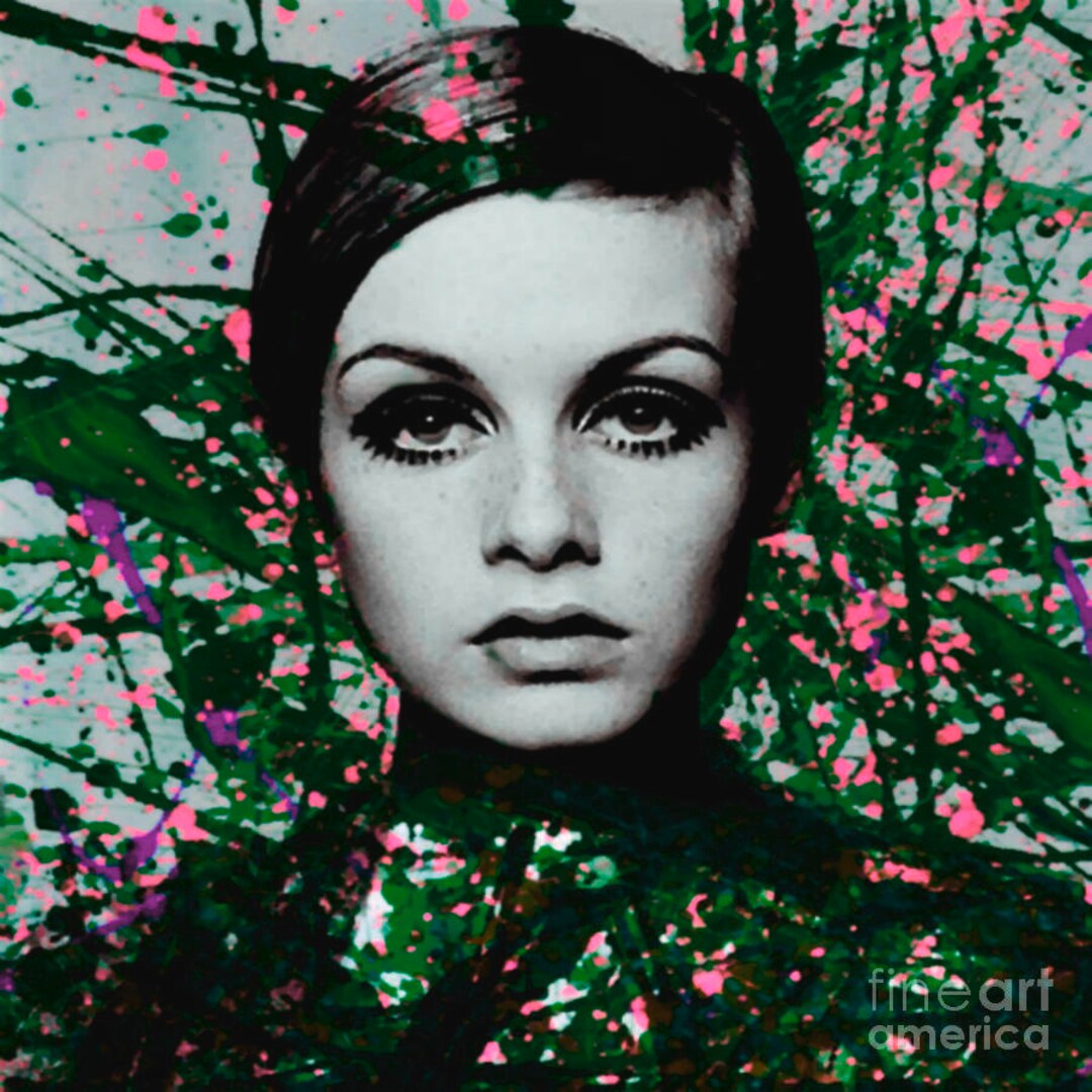 Motif Portrait Miss Twiggy Green Gallery Print Acrylic Glass Pop