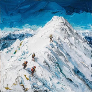 Escursionismo in montagna arrampicata con piccole persone montagne Dolomiti Zugspitz Austria di LizThaler forte consistenza colore regalo passione per la montagna
