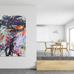 Daniela Schweinsberg Abstract Expressionism 120 x 150 cm Saturday Night/Acrylic Painting/Mixed Media/Original XXL Format/Homage Franz Kline