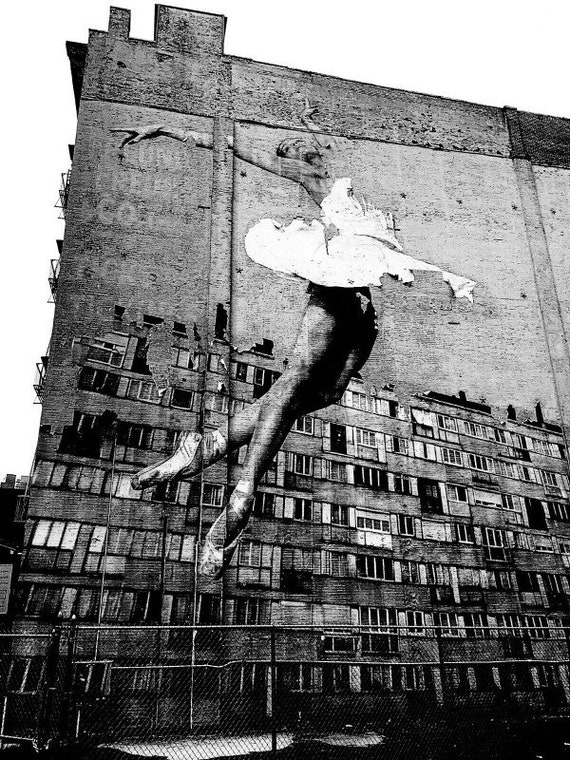 Urban Balett New York Schwarz Weiss  Fotografie bis 150x200 Acrylglas/Leinwand/Poster/XXL Druck/Alu Dibond/SilberAlu/Pop Art