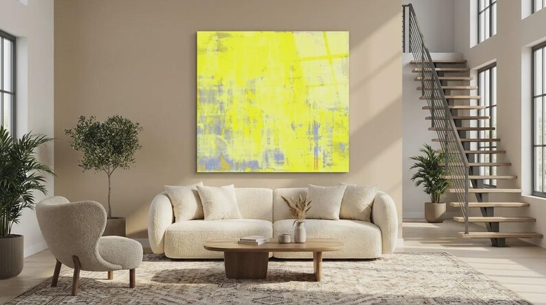 Abstract Game Urban Yellow Ultra HD Neon Colors up to 150 x 150 cm Design Pictures/Glossy/Decorative/ Acrylic Glass/XXL Wall Art/Modern Art image 7