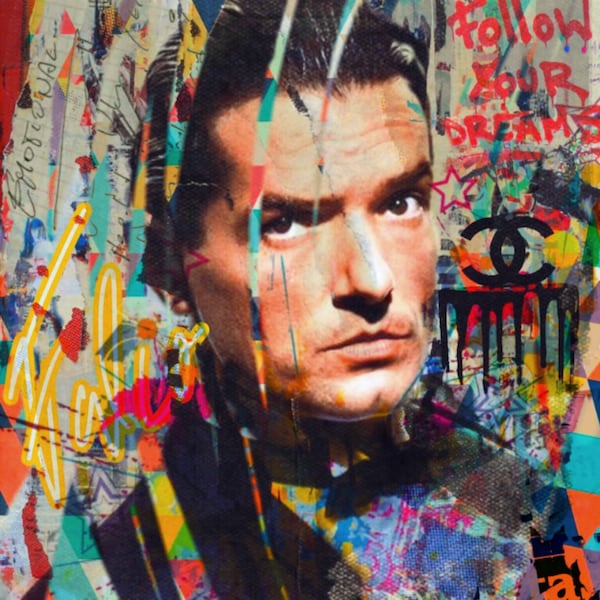 Hommage Falco Emontional Collage Druck bis 100x100cm Leinwanddruck/Austria/Österreich/Motivation/Bunt/AluDibond/Pop Art