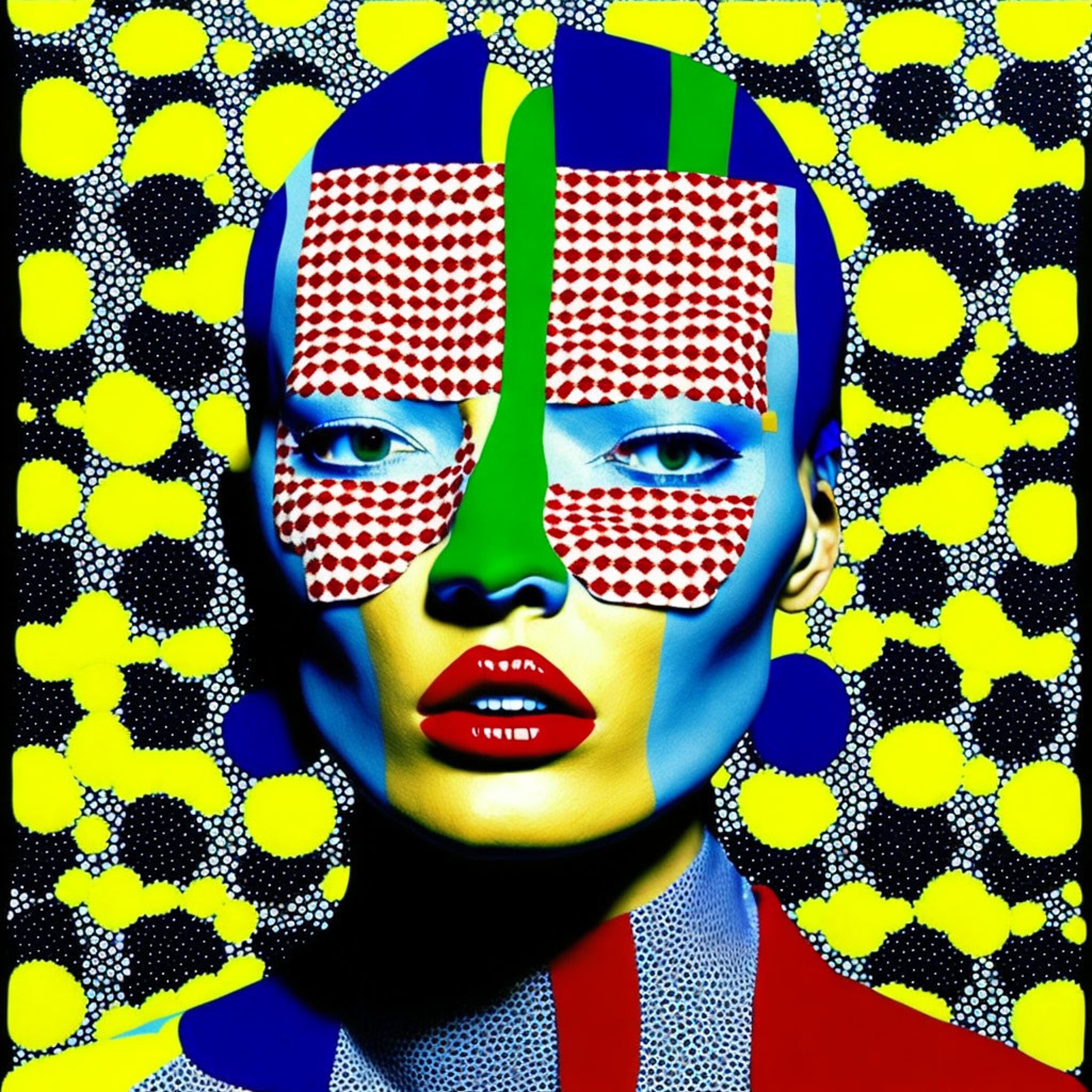Hommage Kate Fantasy Print Painting No.01 Pop Art Portrait 100 x 100 cm Canvas Print/Poster Paper/Abstract/Modern Art/Aluminum/SilverAlu/Street Art