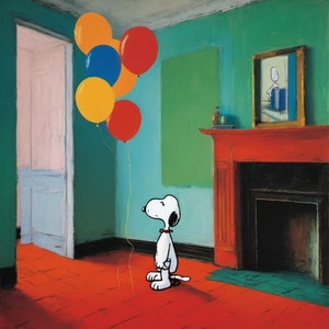 Naive Comic 03 10 Vintage Retro Interior Design with Balloons Playful Pictures Daydreaming Children's Room Art Deco Rooms Retro Rooms Practice