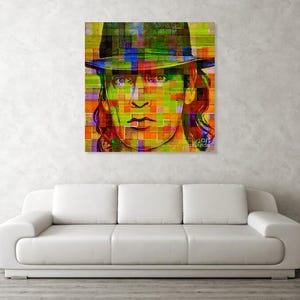 Hommage Udo Lindenberg Abstrakt Game Deutscher Musiker Gallery Print Acrylglas Pop Art bis 120x120 Leinwanddruck/Street Art/Graffiti