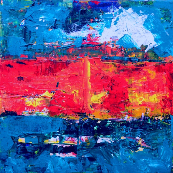 抽象画 アクリル画 色彩豊か