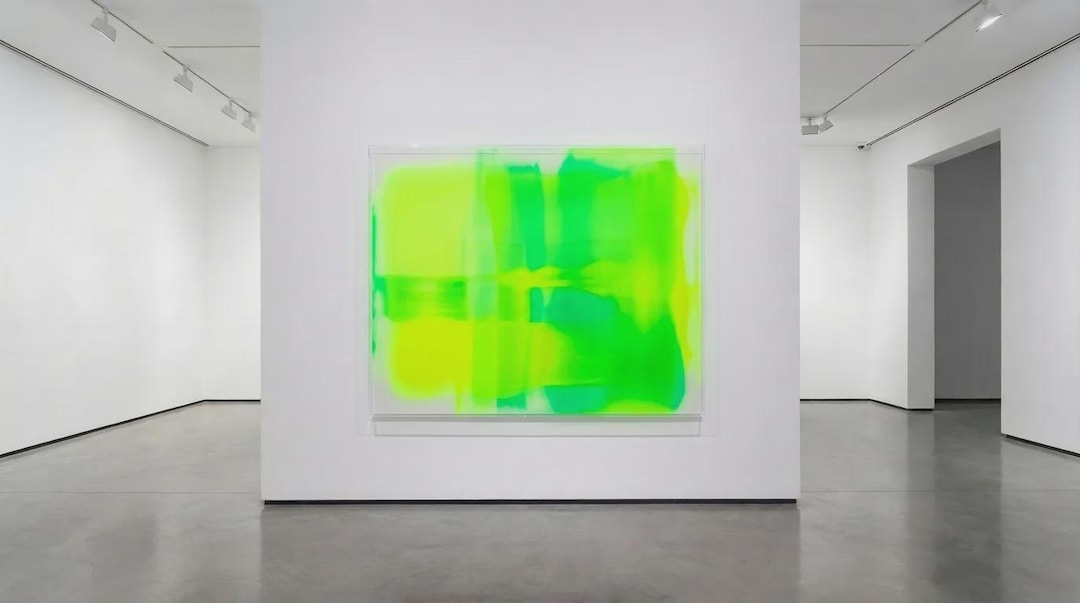 Abstract Neon Colors Green Yellow Color Field Painting Fluorescent ...