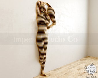 Parametric Lady, 3D Wood Wall Decor Art, Large Human Parametric, Parametric Woman