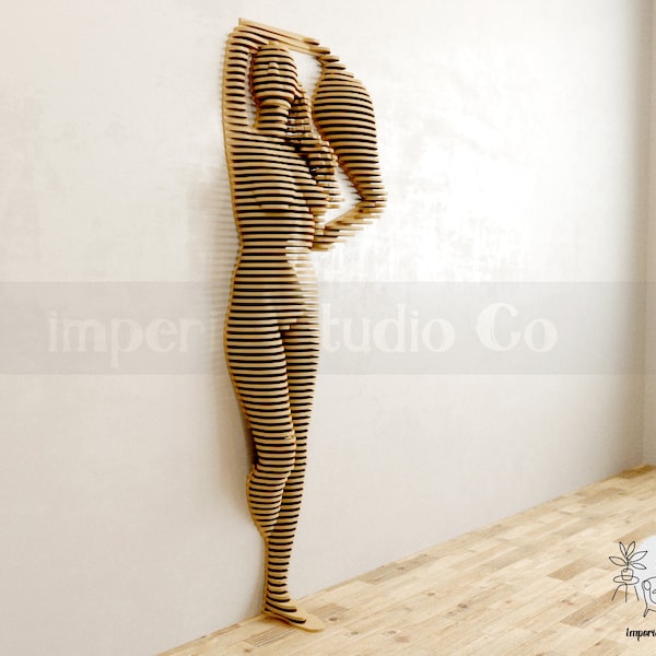 Parametric Lady, 3D Wood Wall Decor Art, Large Human Parametric, Parametric Woman