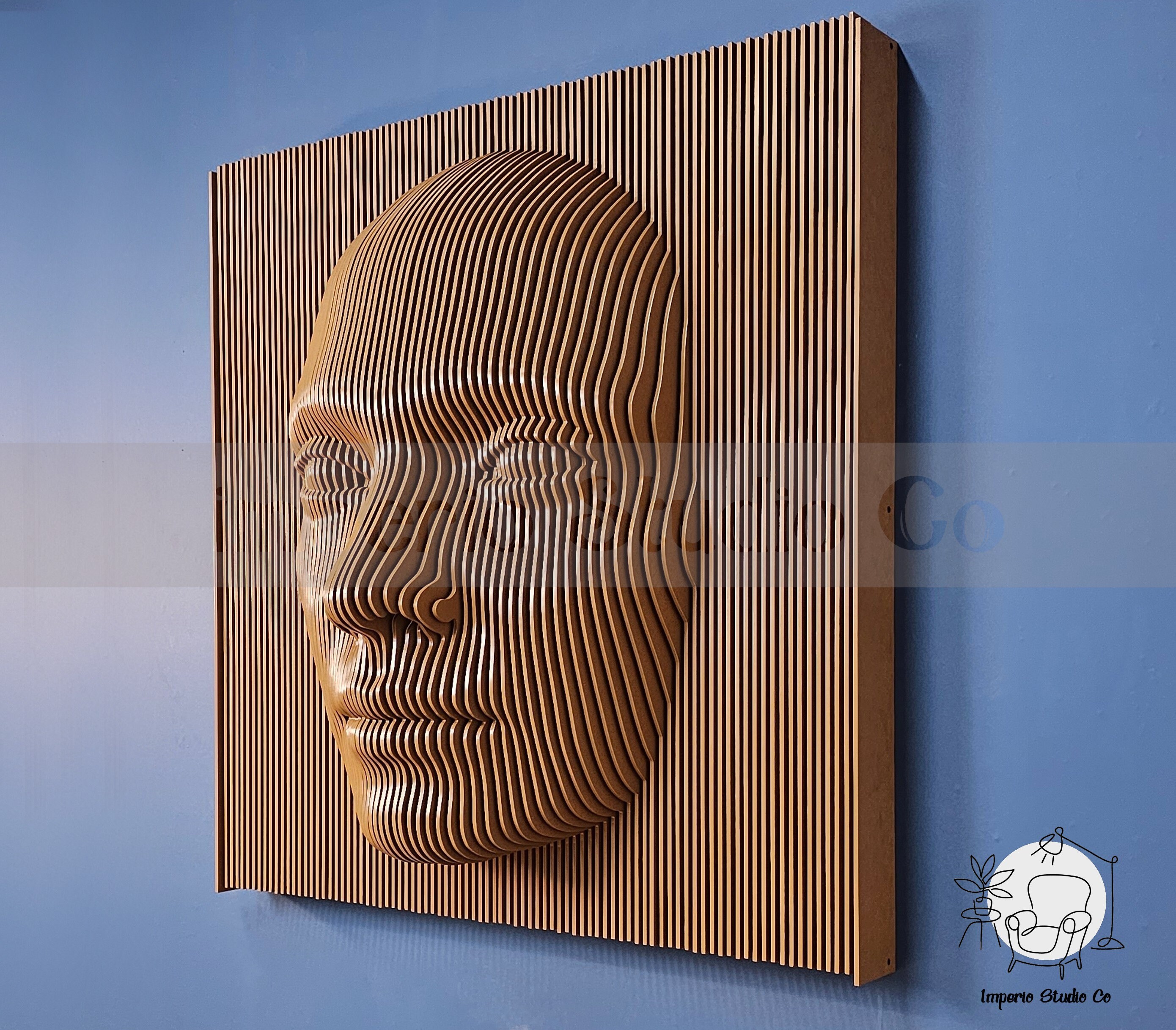 Parametric Face, 3D Wood Wall Decor Art, Large Human Face Etsy