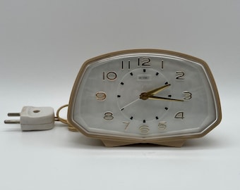 Réveil électrique vintage Metamec des années 1960 | Horloge de table ancienne, fabriquée en Angleterre | Entièrement fonctionnel | Version européenne