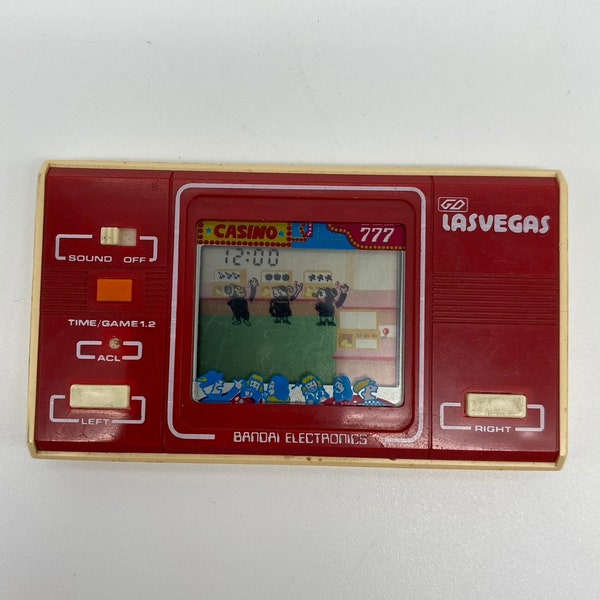 Las Vegas Handheld Game | Retro Gaming | Game & Watch | Tested and Works | LCD Card Game Watch Type | Bandai 1982