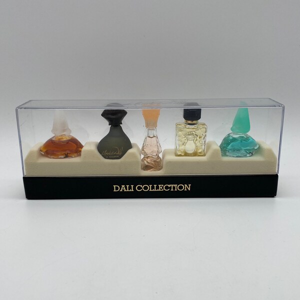 Coffret cadeau de parfums Collection Dali | Lot de 5 bouteilles | Dans la boîte d'origine | Salvador Dali pour homme, Dallisime, Laguna | vintage des années 90