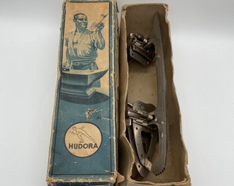 Hudora Vintage Ice Skates | Vintage Ice Gliders with the Original Box, Perfect as Winter Time Decoration