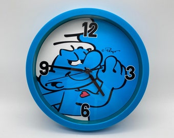 Smurf Wall Clock from Peyo | Battery Operated Smurfs Clock | 10 inch (25 cm) Diameter Clock from The Smurfs