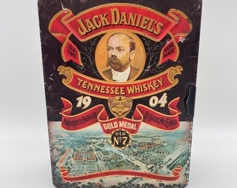 Jack Daniels Vintage Hinged Tin Metal Box | Old No 7 Old Time Tennessee Whiskey
