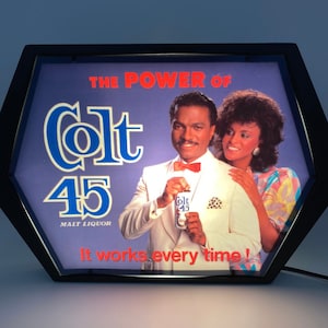 Vintage Colt 45 Malt Liquor Beer Wall Light | Billy Dee Williams Colt 45 | Vintage Beer Sign | It Works Every Time!