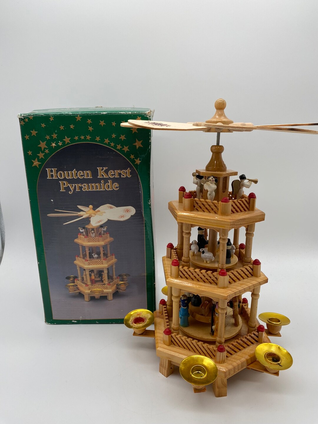 Vintage Wooden Christmas Carousel Pyramid Erzgebirge German Etsy