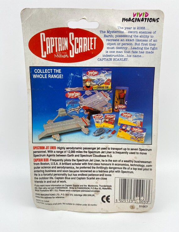 Captain Scarlet Spectrum Jet Liner Vivid Diecast 1993 Gerry