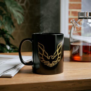 Pontiac Firebird Trans Am Black Mug - Classic Car Enthusiast Gift, Vehicle Lover Coffee Cup, Retro Car Collector Drinkware, Muscle Car Fan