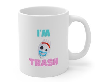 Trash Forky Becher, lustige Becher, Disney Becher, Toy Story Becher, Pixar Becher, Smiley Becher, 11 Unzen Becher
