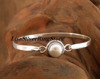 Mother Of Pearl Bangle 925 Sterling Silver Cuff Bracelet Adjustable Cuff Handmade Bangle Unique Jewelry Gemstone Cuff Bracelet Gift For Her